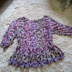 Floral Flowy Peplum Top